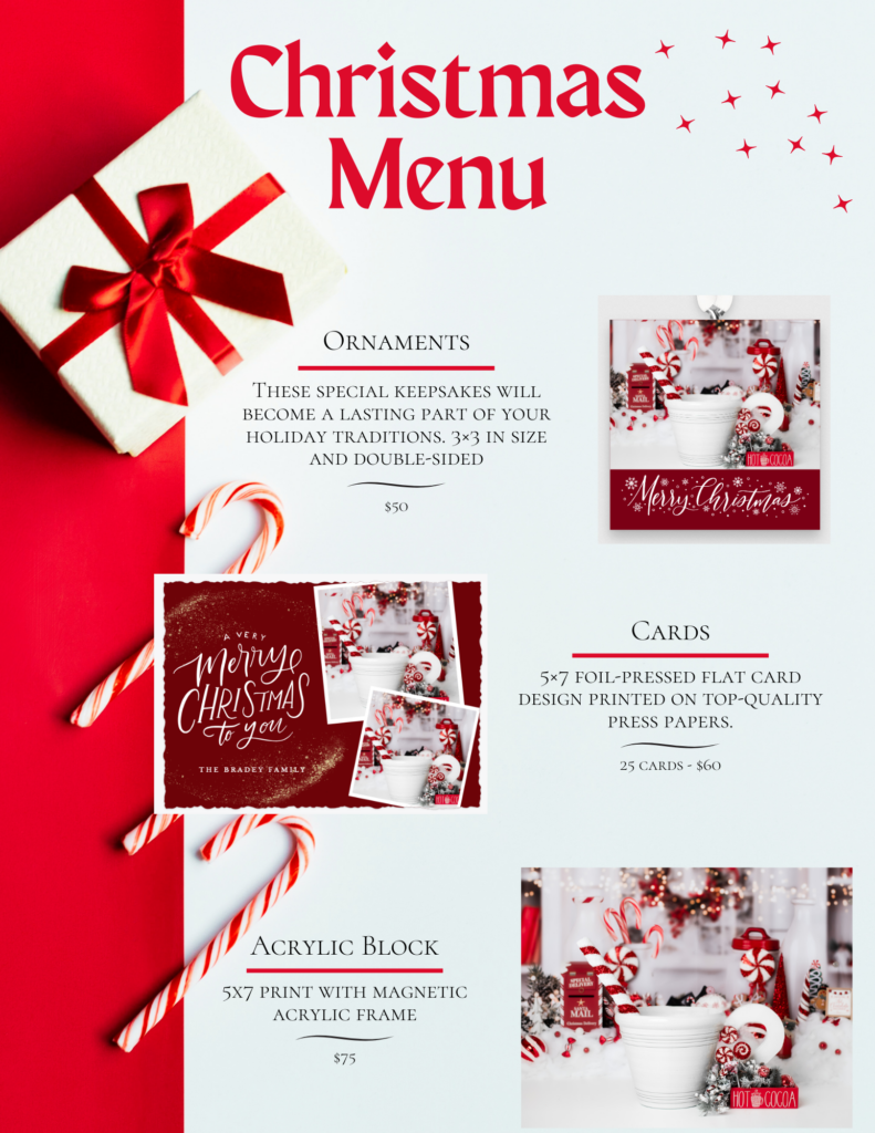 Holiday Gift Ideas Christmas Menu